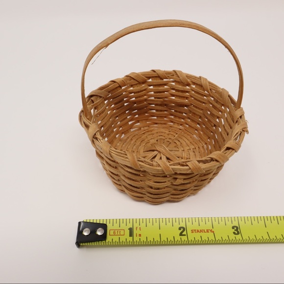 MINI WICKER picnic basket set of 5 vintage - Picture 10 of 16